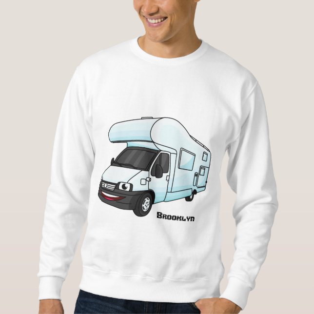 Happy campervan Cartoon Illustration Sweatshirt (Vorderseite)