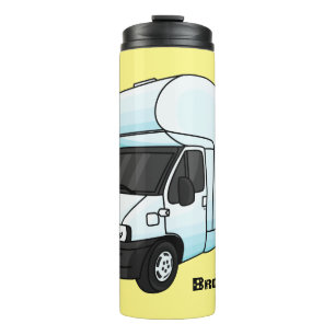 Happy campervan Cartoon Illustration Thermosbecher