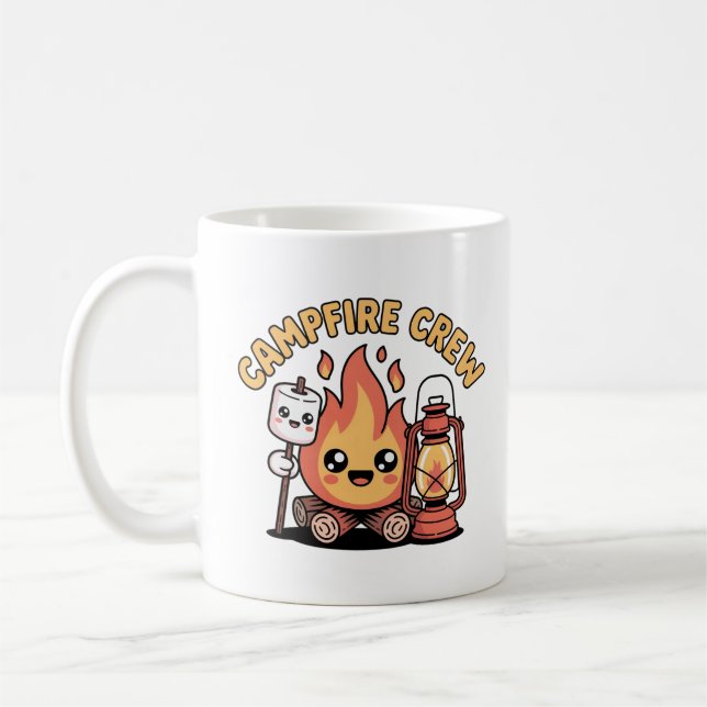 Happy Campfire Marshmallow Lantern Kawaii Forest Kaffeetasse (Links)