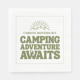Happy Camping Adventure Awaits Kids Birthday Serviette