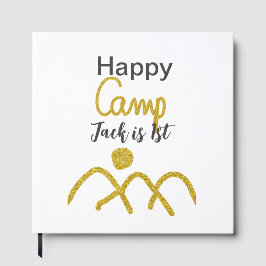Happy camping camper one birthday kids golden sun gästebuch
