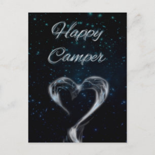 Happy Camping Liebe rauchen Postkarte