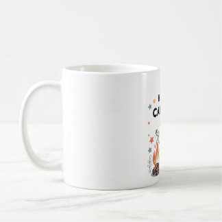 Happy Camping Raccoon, Niedlicher Campfire Cartoon Kaffeetasse