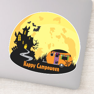 Happy Campoween Spuk Wohnwagen Wohnmobil Aufkleber