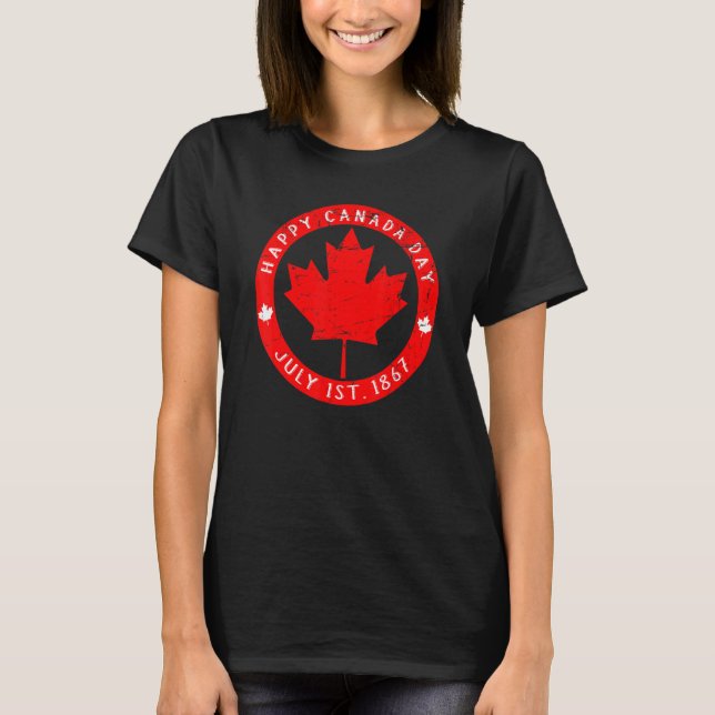 Happy Canada Day 1. Juli 1867 Kanadischer Urlaub S T-Shirt (Vorderseite)