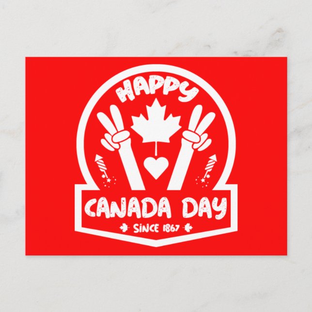 Happy Canada Day 1. Juli Postkarte (Vorderseite)
