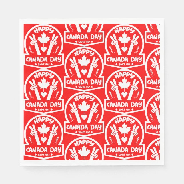 Happy Canada Day 1. Juli Serviette (Vorderseite)