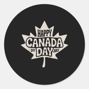 Happy Canada Day 2025 Vintage kanadische Flaggenma Runder Aufkleber