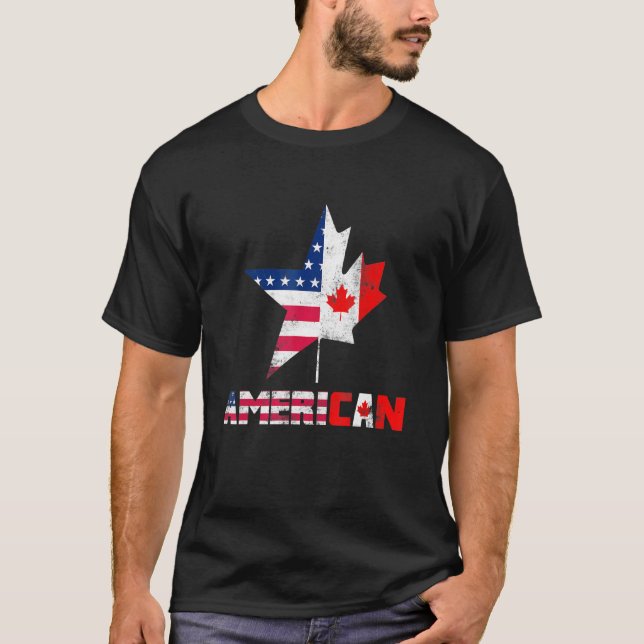 Happy Canada Day American Canadian Flag Ameri Can T-Shirt (Vorderseite)