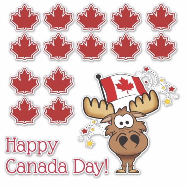 Happy Canada Day Aufkleber (Vorderseite)