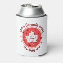 Happy Canada Day Can Cooler