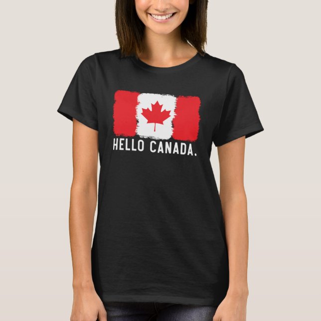 Happy Canada Day Canadian Canada Flag Maple Leaf   T-Shirt (Vorderseite)