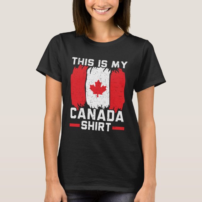 Happy Canada Day Canadian Canada Flag Maple Leaf   T-Shirt (Vorderseite)
