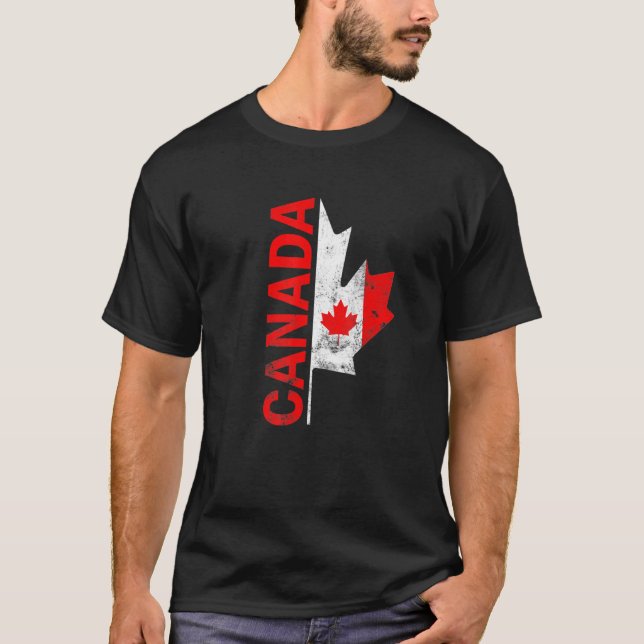 Happy Canada Day Canadian Flag Rentier Patriotic T-Shirt (Vorderseite)