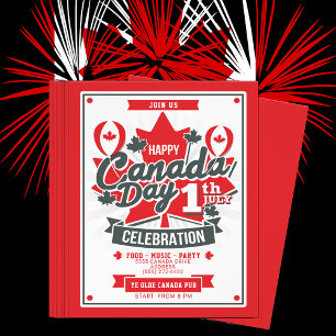 Happy Canada Day Celebration 1. Juli Party Einladu Flyer