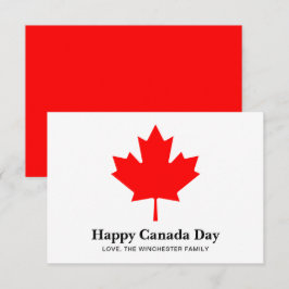 Happy Canada Day Custom Text mit rotem Ahornblatt