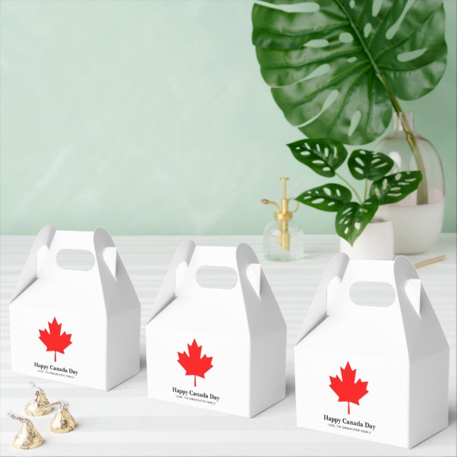Happy Canada Day Custom Text mit rotem Ahornblatt Geschenkschachtel (Zahlreiche)