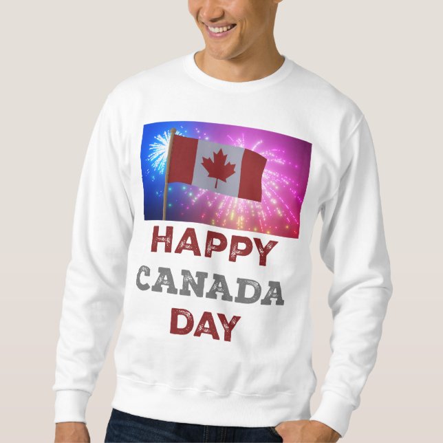 Happy Canada Day Fireworks Sweatshirt (Vorderseite)