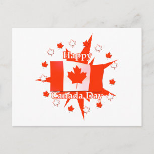 Happy Canada Day Flag Design Postkarte