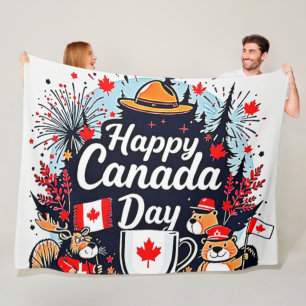 Happy Canada Day Fun Fleecedecke