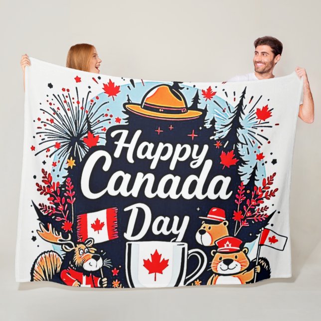 Happy Canada Day Fun Fleecedecke (Beispiel)