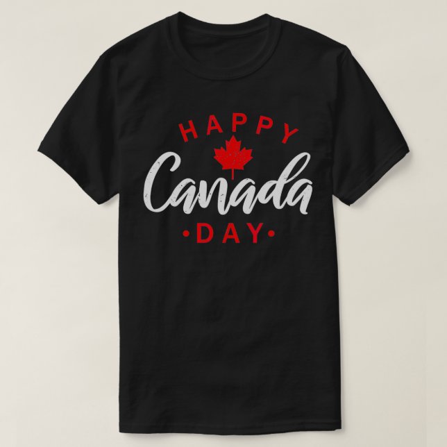 Happy Canada Day  Funny Maple Leaf Canadian Flag K T-Shirt (Design vorne)