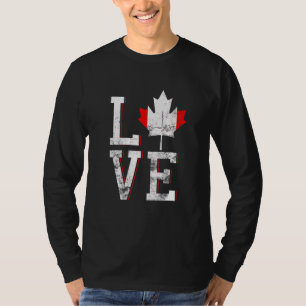 Happy Canada Day I Liebe Canada Maple Leaf Flag T-Shirt
