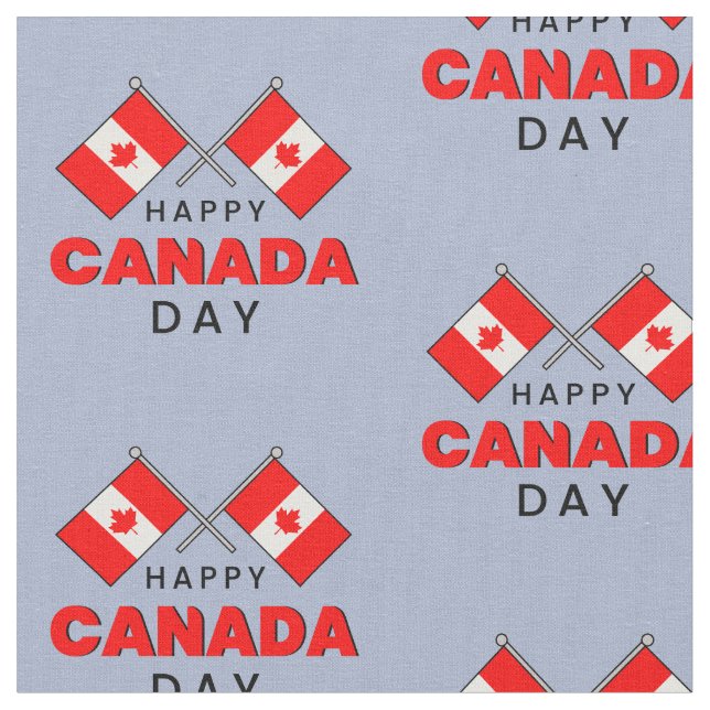 Happy Canada Day Kanadische Nationalflagge  Stoff (Nahaufnahme)