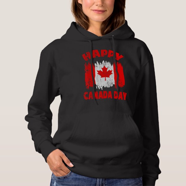 Happy Canada Day Maple Leaf Canada Day Kinder Todd Hoodie (Vorderseite)