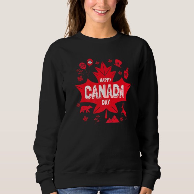 Happy Canada Day Maple Leaf Canada Day Party Sweatshirt (Vorderseite)