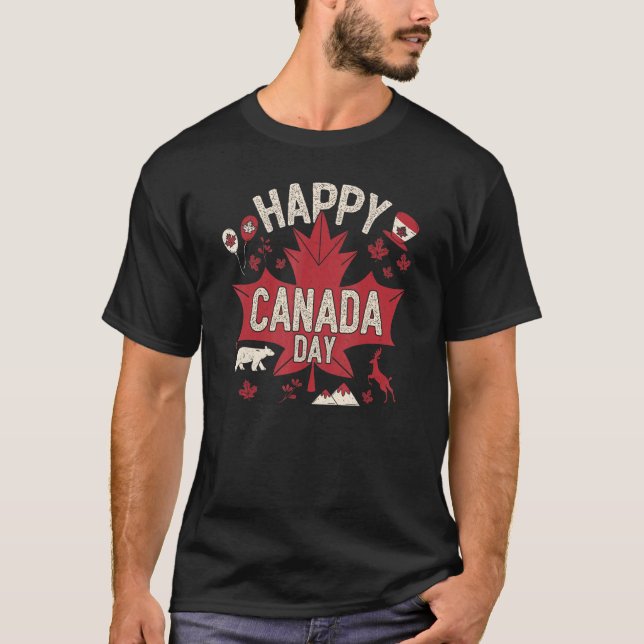 Happy Canada Day Maple Leaf Canada Independence Da T-Shirt (Vorderseite)