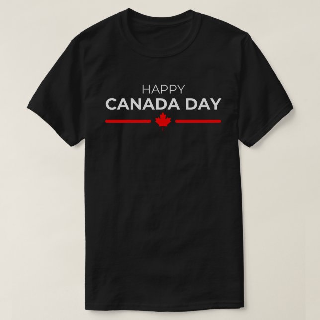 Happy Canada Day Maple Leaf Red White T-Shirt (Design vorne)