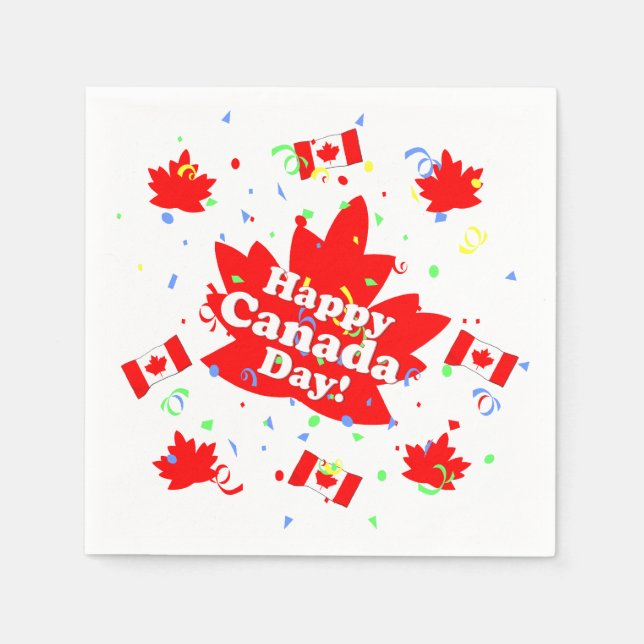 Happy Canada Day Party Serviette (Vorderseite)