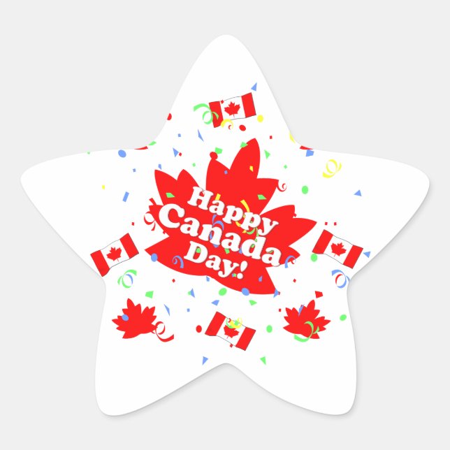 Happy Canada Day Party Stern-Aufkleber (Vorderseite)