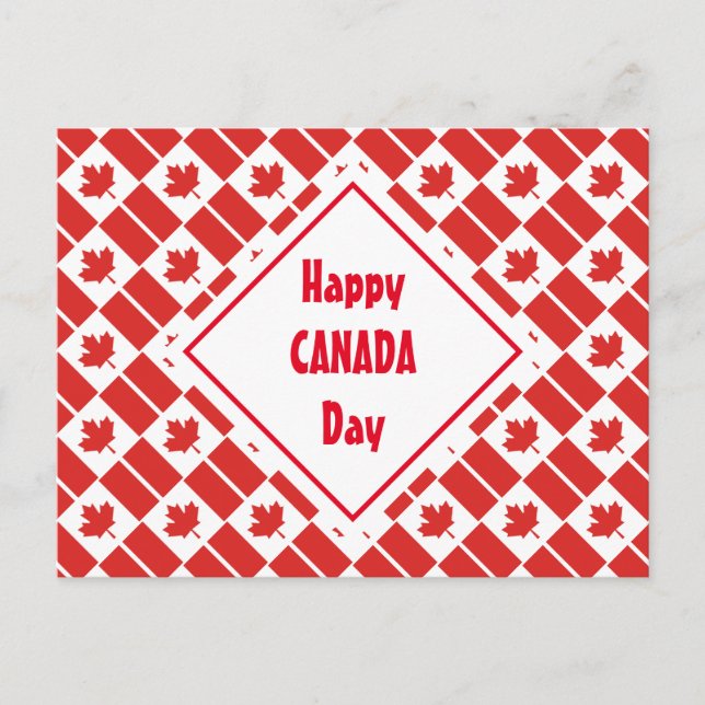 HAPPY CANADA DAY Patriotic 1. Juli Kanadisch Postkarte (Vorderseite)