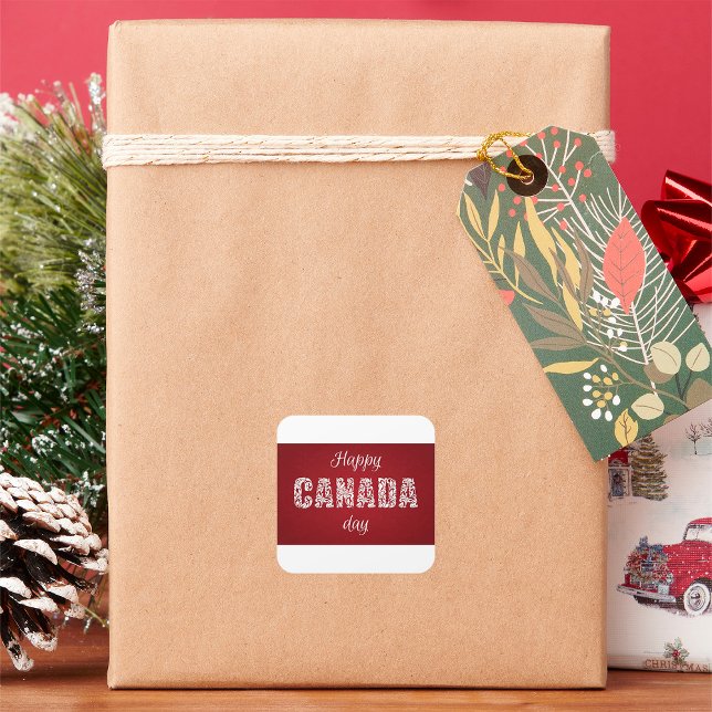 Happy Canada Day Quadratischer Aufkleber (Von Creator hochgeladen)