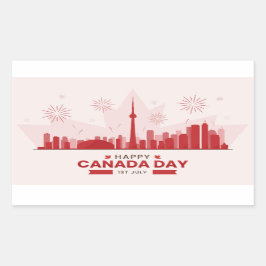 Happy Canada Day Rechteckiger Aufkleber