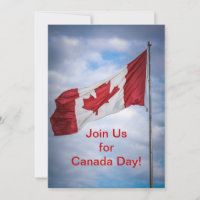 Happy Canada Day Red and White Canadian Flag