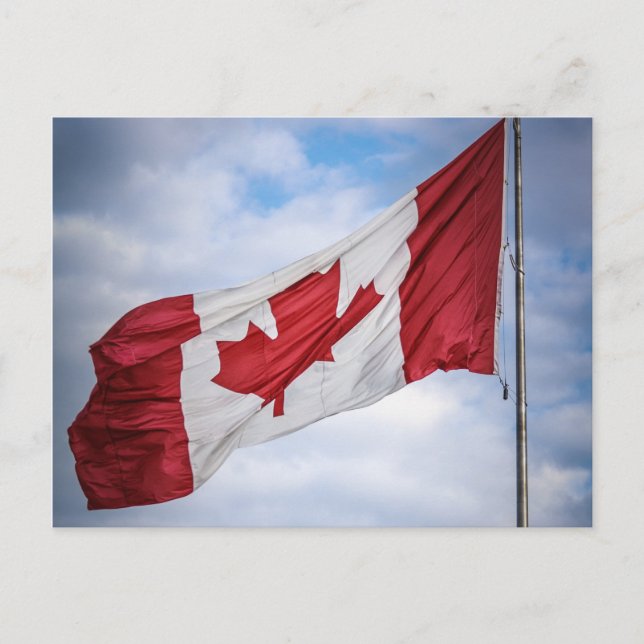 Happy Canada Day Red and White Canadian Flag Postkarte (Vorderseite)