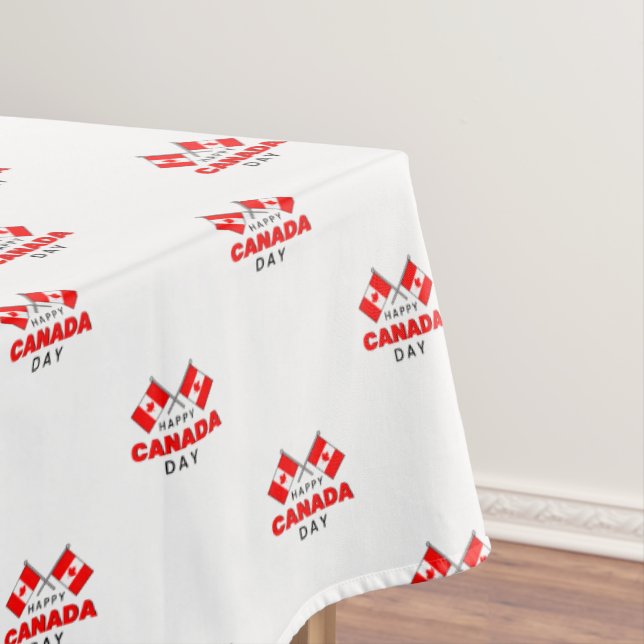 Happy Canada Day Red White Canadian Fahnen Große Tischdecke (Beispiel)