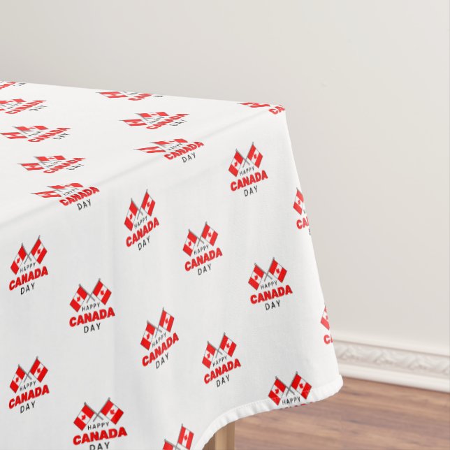 Happy Canada Day Red White Canadian Flags Small Tischdecke (Beispiel)