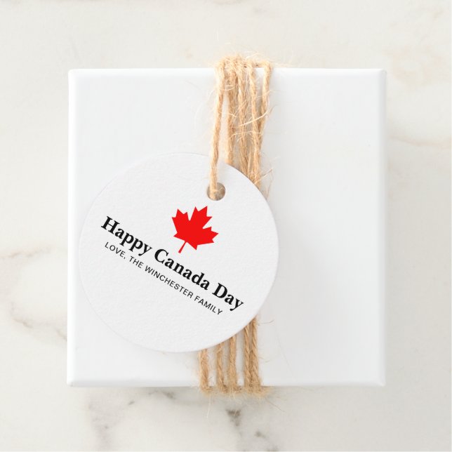 Happy Canada Day Rotes Ahornblatt mit benutzerdefi Geschenkanhänger (Beispiel)