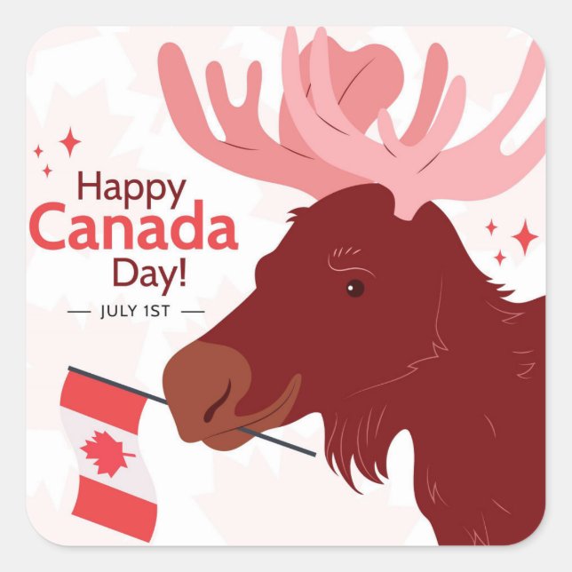 Happy Canada Day Square Sticker (Vorderseite)