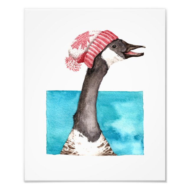 Happy Canada Goose in a Toque Fotodruck (Vorne)