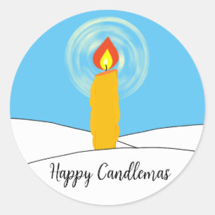 Happy Candlemas Runder Aufkleber