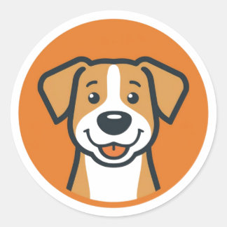 Happy Canine Circle Runder Aufkleber