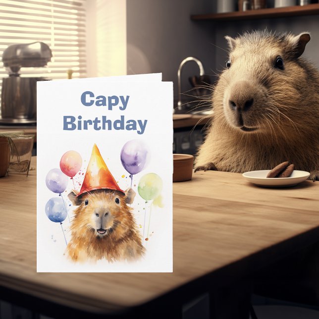 Happy Capy Birthday Capybara Karte (Von Creator hochgeladen)