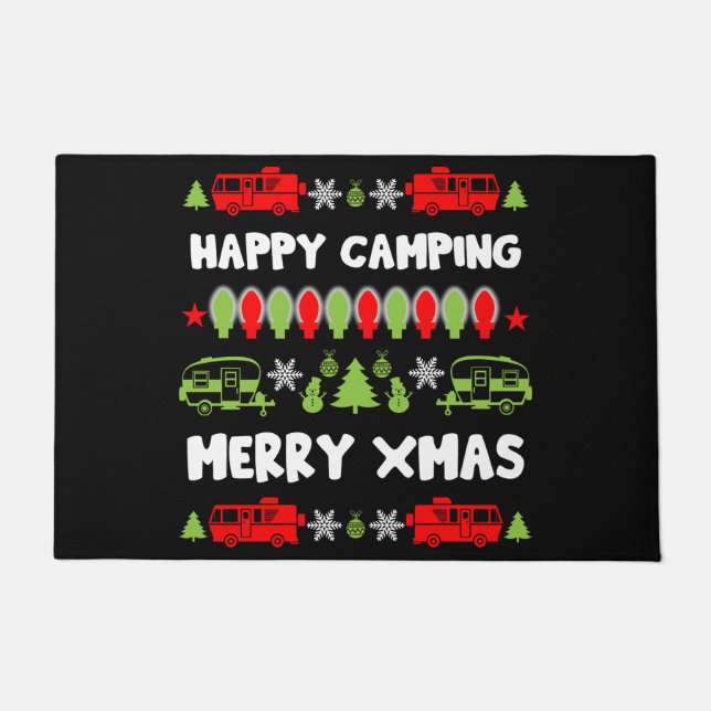 Happy Caravan Weihnachtszeit Fußmatte (Vorderseite)