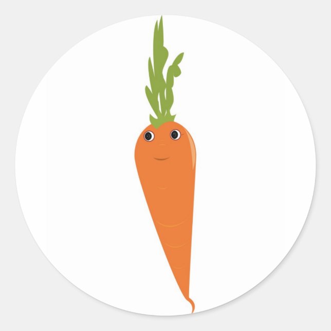 Happy Carrot Runder Aufkleber (Vorderseite)