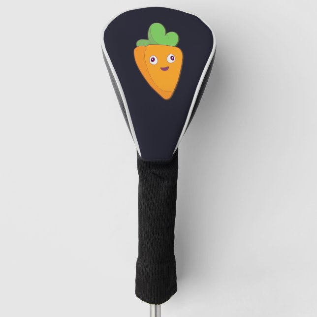 Happy Carrot Top Face 🥕 Golf Headcover (Vorderseite)